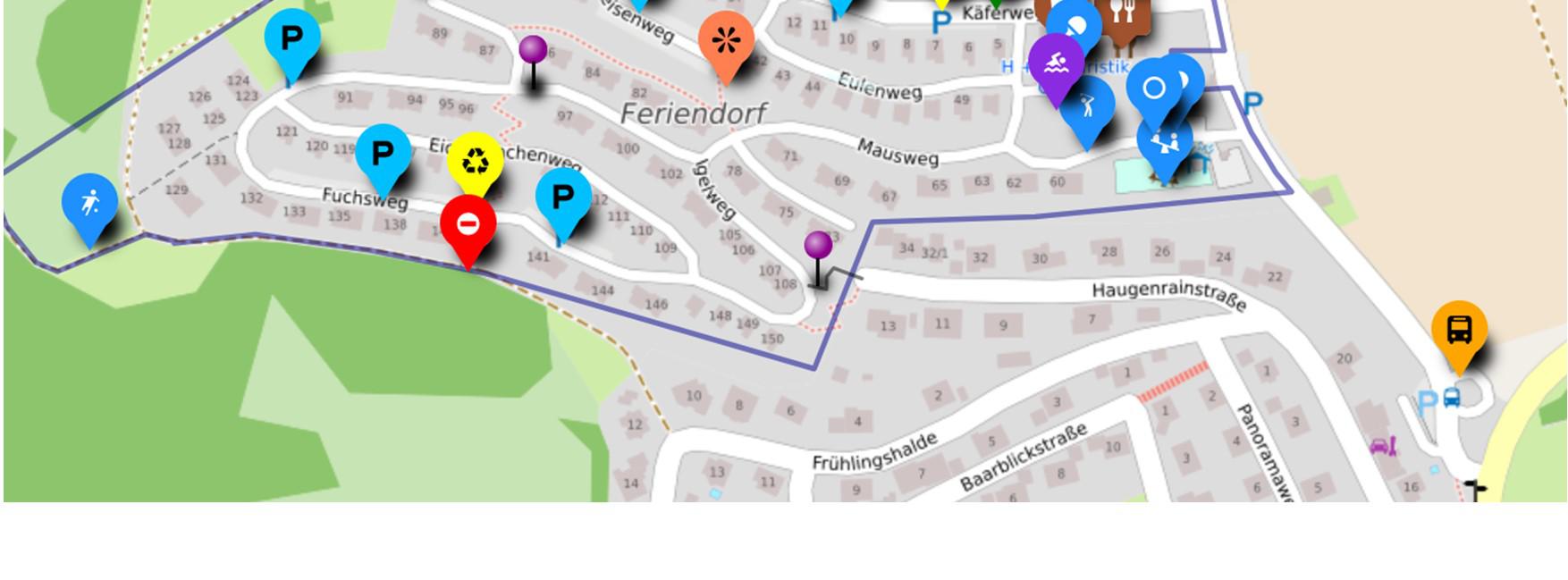 Miniansicht des Lageplans des Feriendorfs mit Link